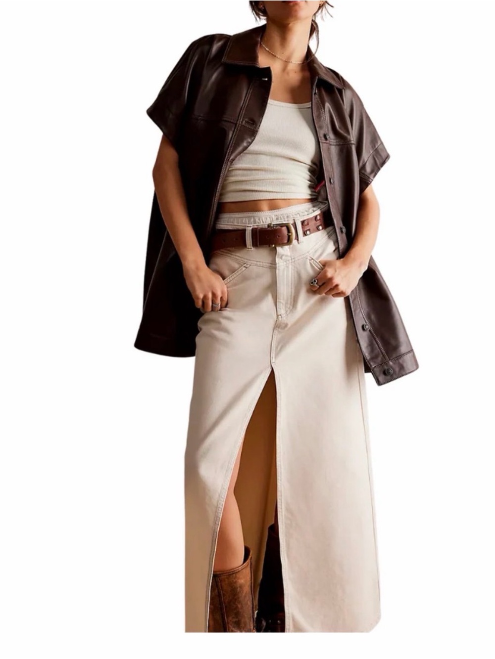 We The Free Come As You Are Denim Maxi Skirt
